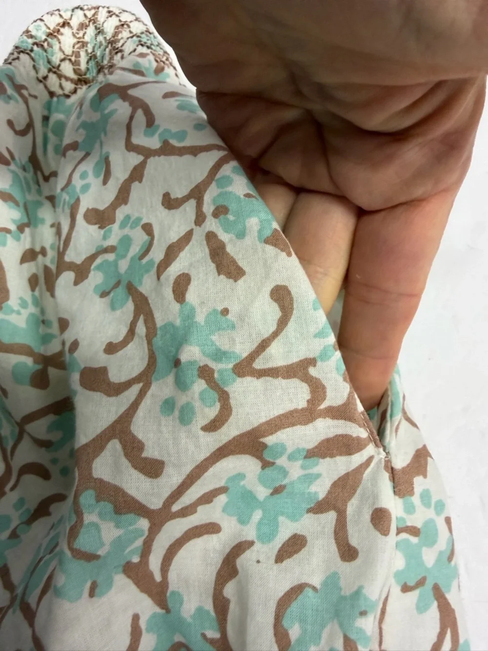 NWT Lilla P Smocked Waist Skirt in Aquamarine size‎ small cottagecore